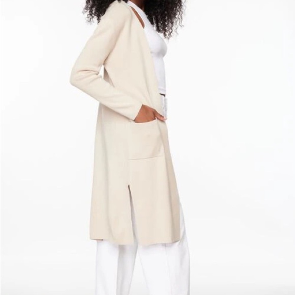 Dynamite Cream Open-Front Cardigan